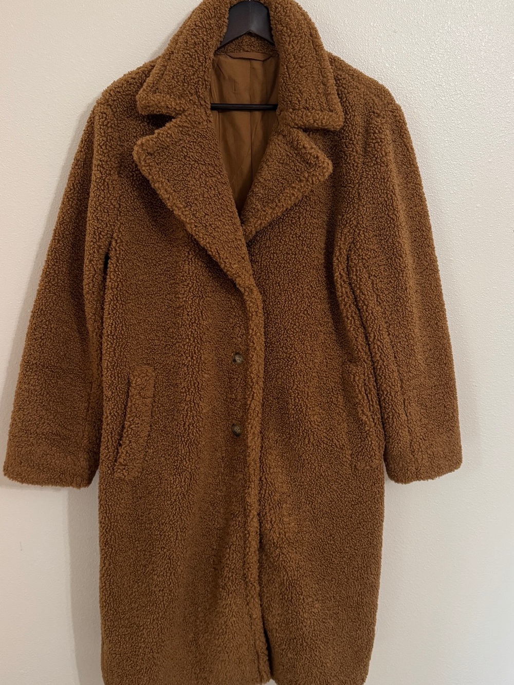 Cozy Teddy Long Coat in Camel - Picture 2 of 8